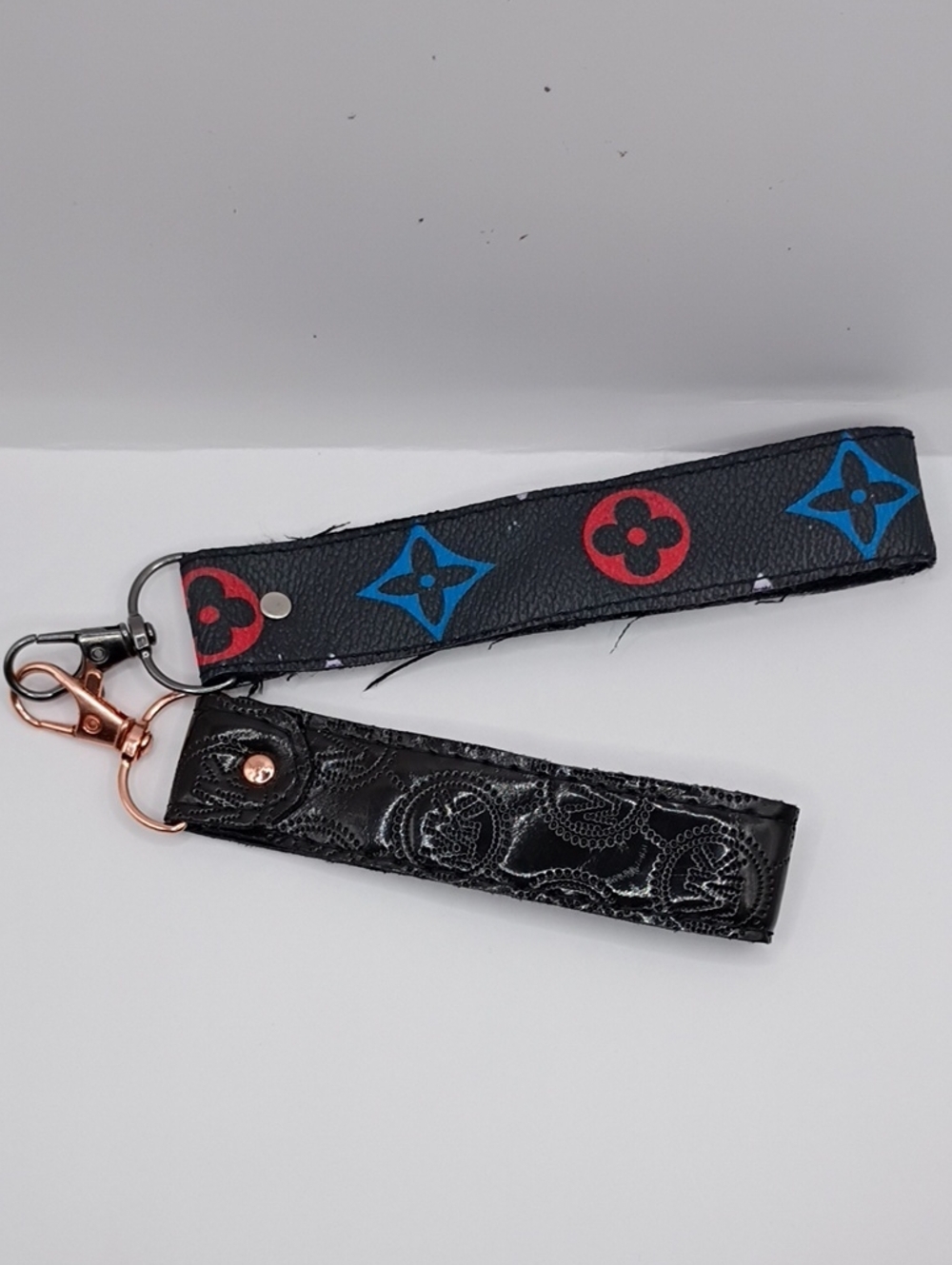Two Wristlet Monogram Straps 💙 ♥️ 🖤